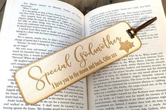 Godmother Gift Personalised Wooden Engraved Bookmark Personalised Bookmark ukgiftstoreonline
