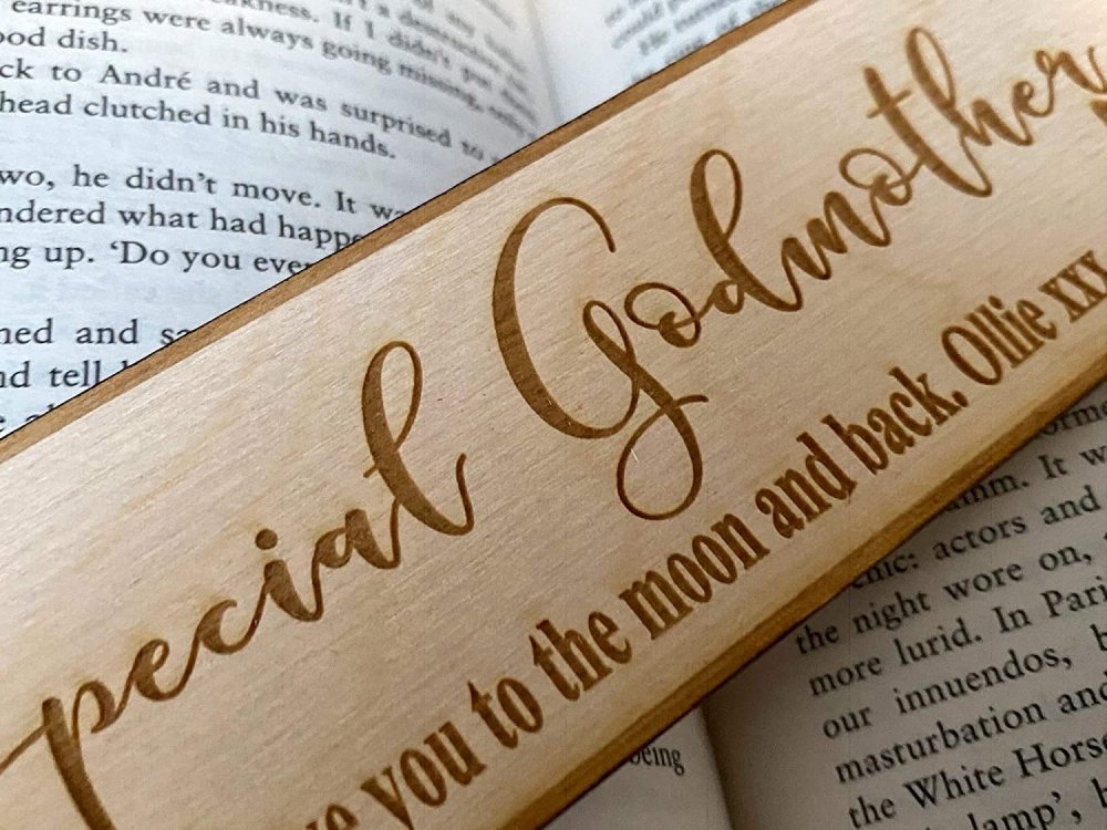 Godmother Gift Personalised Wooden Engraved Bookmark Personalised Bookmark ukgiftstoreonline