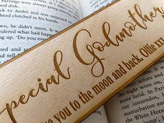 Godmother Gift Personalised Wooden Engraved Bookmark Personalised Bookmark ukgiftstoreonline