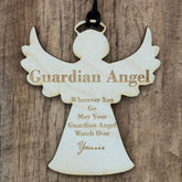 Guardian Angel Wooden Plaque Gift Personalised Key Ring ukgiftstoreonline