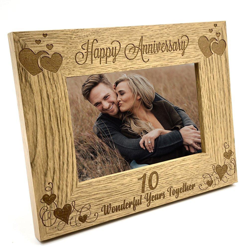 Happy 10th Anniversary Wooden Photo Frame Gift - ukgiftstoreonline