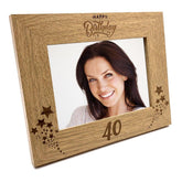 Happy 40th Birthday Wooden Photo Frame Gift - ukgiftstoreonline