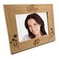 Happy 40th Birthday Wooden Photo Frame Gift - ukgiftstoreonline