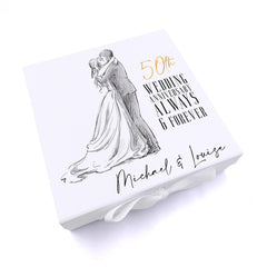 Personalised 50th Anniversary Keepsake Memory Box Married Couple Gift