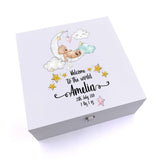 ukgiftstoreonline Personalised Luxury Baby Welcome to the world Keepsake Wooden Box
