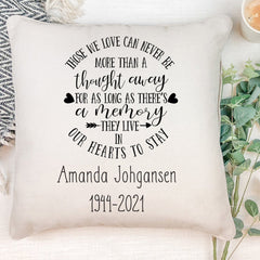 Personalised Those we love memorial remembrance Cushion Gift