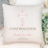 Personalised Confirmation Ornate Cross Design Cushion Gift