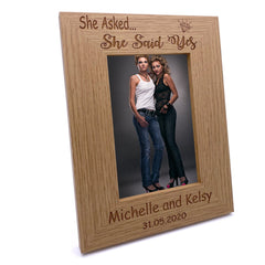 Personalised Lesbian Gay Couple Engagement Photo Frame gift