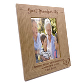 Personalised Great Grandparents Love Heart Engraved Portrait Photo Frame