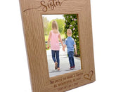 Personalised Sister Love Heart Engraved Portrait Photo Frame Gift