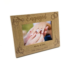 Personalised Engagement Wooden Photo Frame Gift