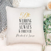 Personalised 50th Wedding Anniversary Cushion Gift