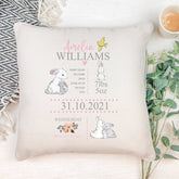 Personalised Baby girl Rabbit Cushion Gift