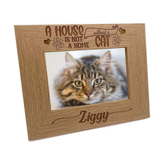 Personalised A House Is Not A home Without A Cat Photo Frame Landscape