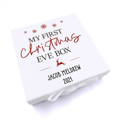 ukgiftstoreonline Personalised My First Christmas Eve Box With Reindeer & Snowflakes Design