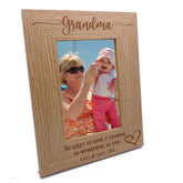 Personalised Grandma Love Heart Engraved Photo Frame Gift