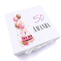 Personalised 50th Birthday Gifts For Her Keepsake Box Gift