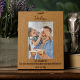 Personalised Dad Sentiment Gift Wooden Photo Picture Frame Portrait