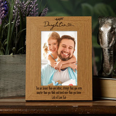 Personalised Daughter Sentiment Gift Wooden Photo Picture Frame Portrait