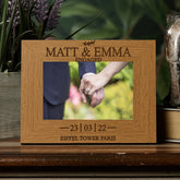 Personalised Engagement Sentiment Gift Wooden Photo Picture Frame Landscape