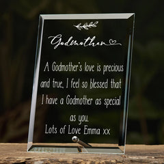 Godmother Personalised Glass Plaque Gift With Sentiment Personalised Plaque Gift ukgiftstoreonline 6x4 Inch