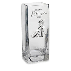 Personalised Wedding Or Anniversary Flower Vase Gift Present With Couple