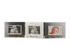 Personalised Triple Baby Scan Metal Photo Frame For 5" X 3.5" Photos