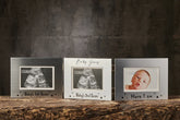 Personalised Triple Baby Scan Metal Photo Frame For 5" X 3.5" Photos