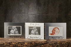 Personalised Triple Baby Scan Metal Photo Frame For 5" X 3.5" Photos