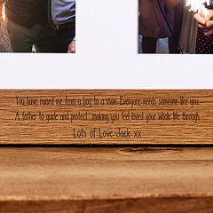 Personalised Father Of The Groom Double Photo Picture Frame Portrait 6x4 Inch Brown