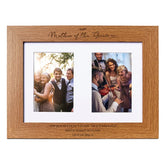 Personalised Mother Of The Groom Double Photo Picture Frame Portrait 6x4 Inch Brown