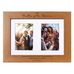 Personalised Mother Of The Groom Double Photo Picture Frame Portrait 6x4 Inch Brown
