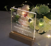 ukgiftstoreonline Personalised Mother of The Groom LED Night Lamp Gift Leaf Design