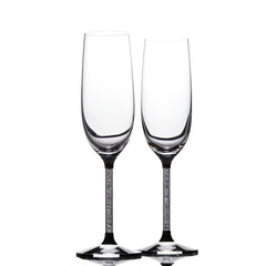 ukgiftstoreonline Pair of Crystal Filled Champagne Flute Glasses Champagne Glasses ukgiftstoreonline
