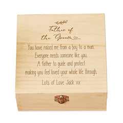ukgiftstoreonline Personalised Father Of The Groom Wooden Keepsake Box Gift Engraved