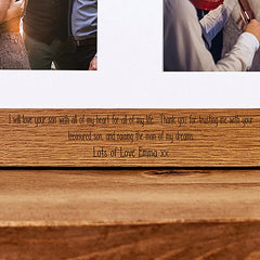 Personalised Mother Of The Groom Double Photo Picture Frame Portrait 6x4 Inch Brown