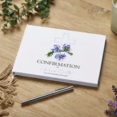 Personalised Confirmation Lined Guestbook 80 Pages With Blue Cross