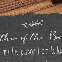 Personalised Mother Of The Bride Gift Slate Stone Drink Coaster