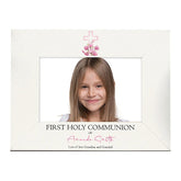Personalised First Holy Communion Photo Frame With Pink Cross