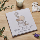 Personalised Baby in Weighting Scale Large Linen Cover Photo Album Gift Linen Photo Album ukgiftstoreonline