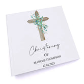 Personalised Christening 6x4" Slip in Photo Album Gift With Wood Cross?