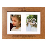 First Holy Communion Photo Frame Portrait Double 6x4 Inch Brown Personalised