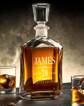 Personalised Glass Whiskey Decanter with Airtight Stopper Birthday Gift