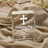 ukgiftstoreonline Personalised Christening Day Crystal Book Ornament Keepsake Gift In Box