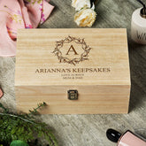 ukgiftstoreonline Personalised Wooden Keepsake Memory Box Gift With Elegant Monogram