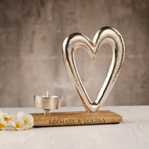 ukgiftstoreonline Personalised Heart and Tea Light Wedding, anniversary, Engagement Gift