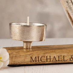 ukgiftstoreonline Personalised Heart and Tea Light Wedding, anniversary, Engagement Gift