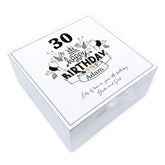 ukgiftstoreonline Personalised 30th Birthday Vintage Wooden Box Keepsake Gift Elements