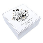 ukgiftstoreonline Personalised 70th Birthday Vintage Wooden Box Keepsake Gift Elements