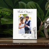 Personalised Wedding Day Photo Frame Gift With Sketch Couple